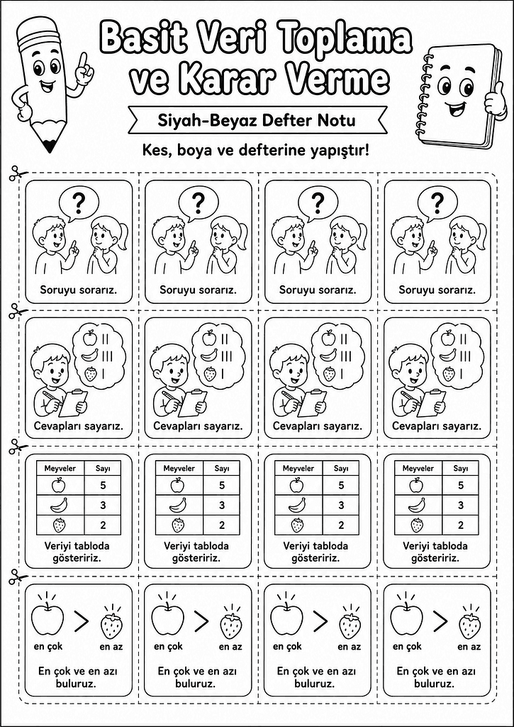 Siyah-Beyaz Defter Notu Görseli