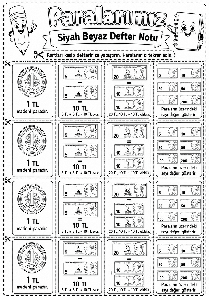 Siyah-Beyaz Defter Notu Görseli