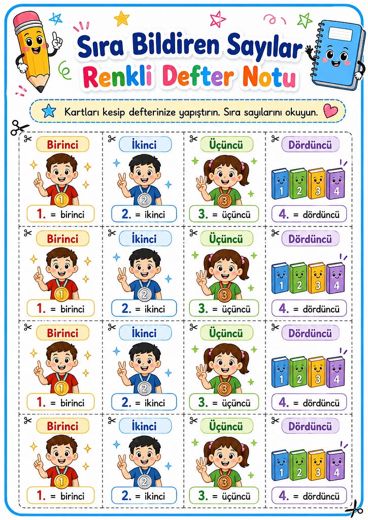 Renkli Defter Notu Görseli