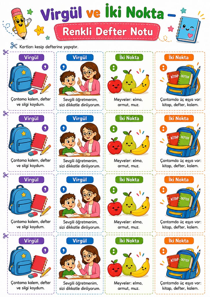 Renkli Defter Notu Görseli