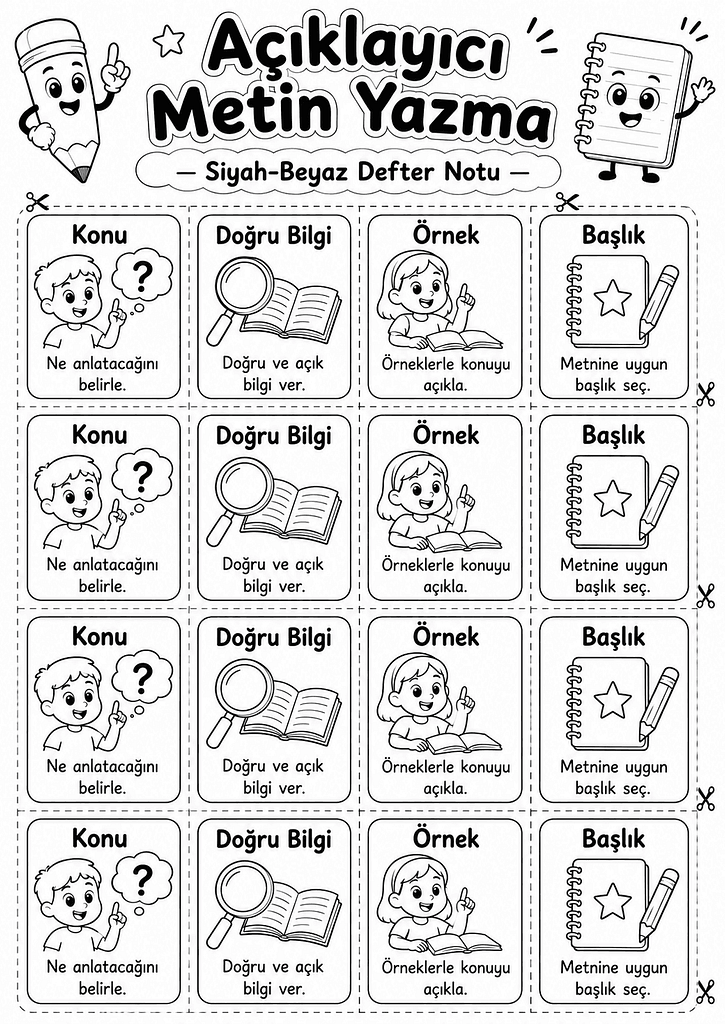 Siyah-Beyaz Defter Notu Görseli