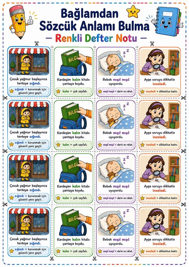 Renkli Defter Notu Görseli