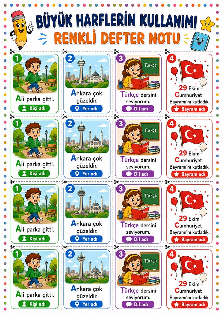 Renkli Defter Notu Görseli