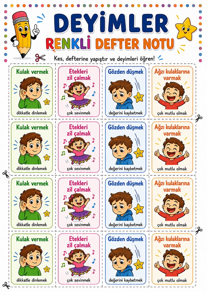 Renkli Defter Notu Görseli