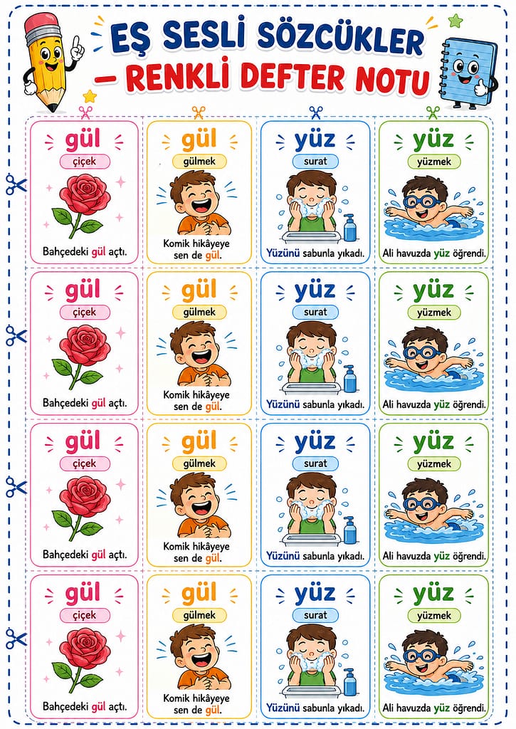 Renkli Defter Notu Görseli