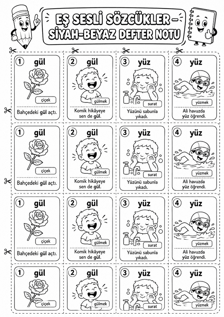 Siyah-Beyaz Defter Notu Görseli