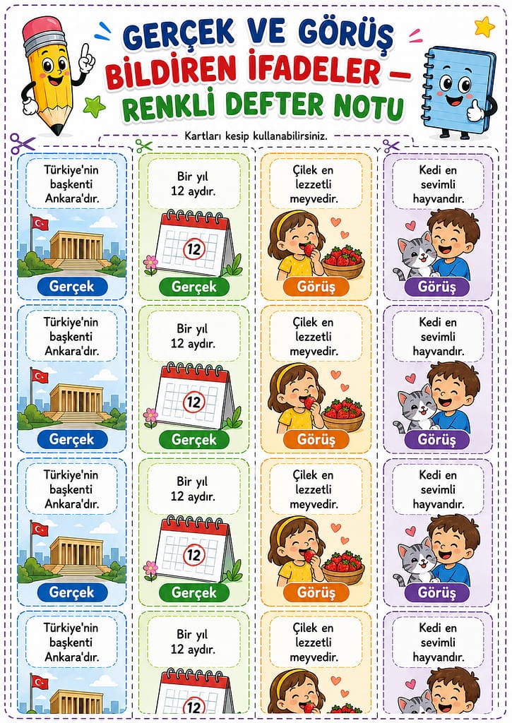 Renkli Defter Notu Görseli