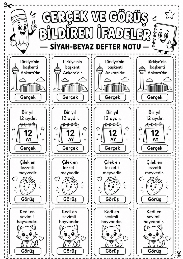 Siyah-Beyaz Defter Notu Görseli