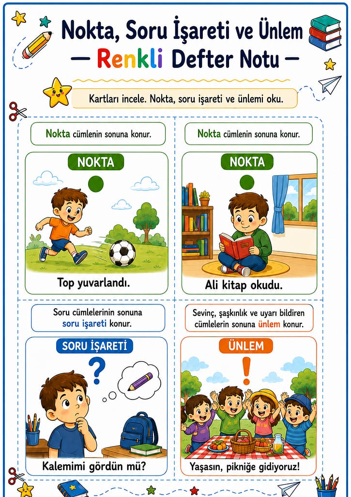 Renkli Defter Notu Görseli