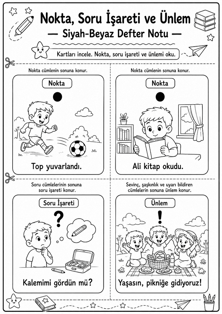 Siyah-Beyaz Defter Notu Görseli