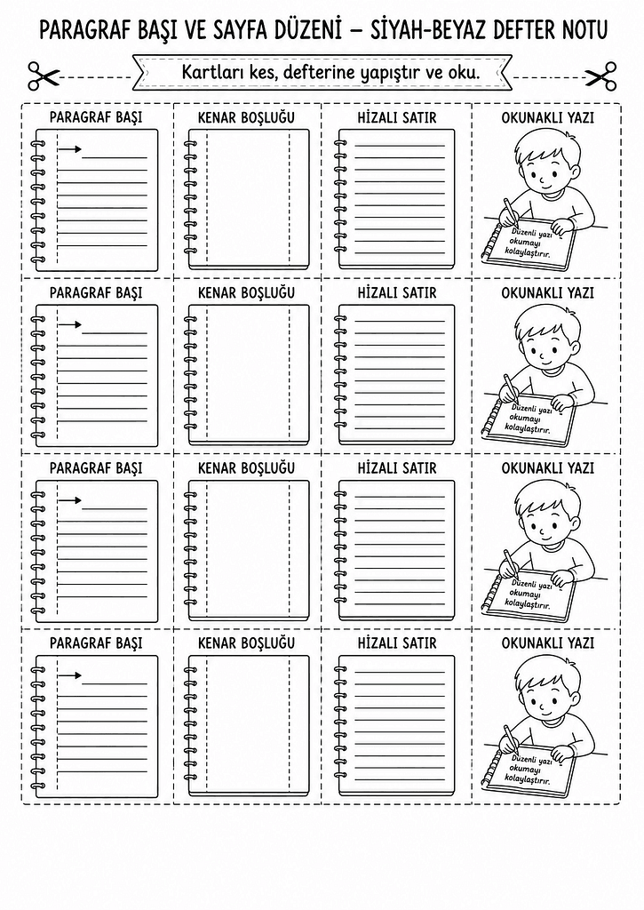 Siyah-Beyaz Defter Notu Görseli