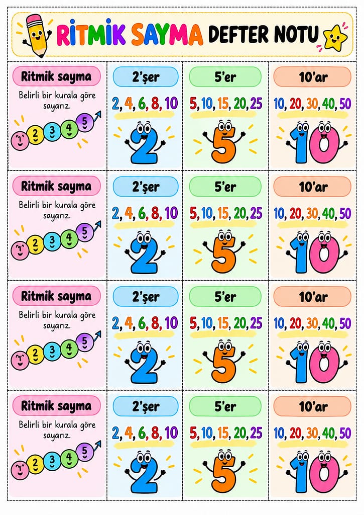 Renkli Defter Notu Görseli