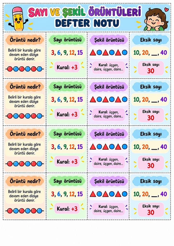 Renkli Defter Notu Görseli