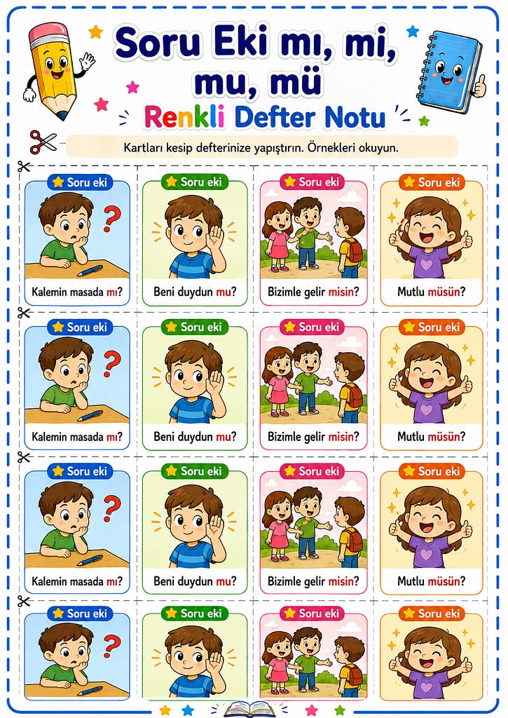 Renkli Defter Notu Görseli