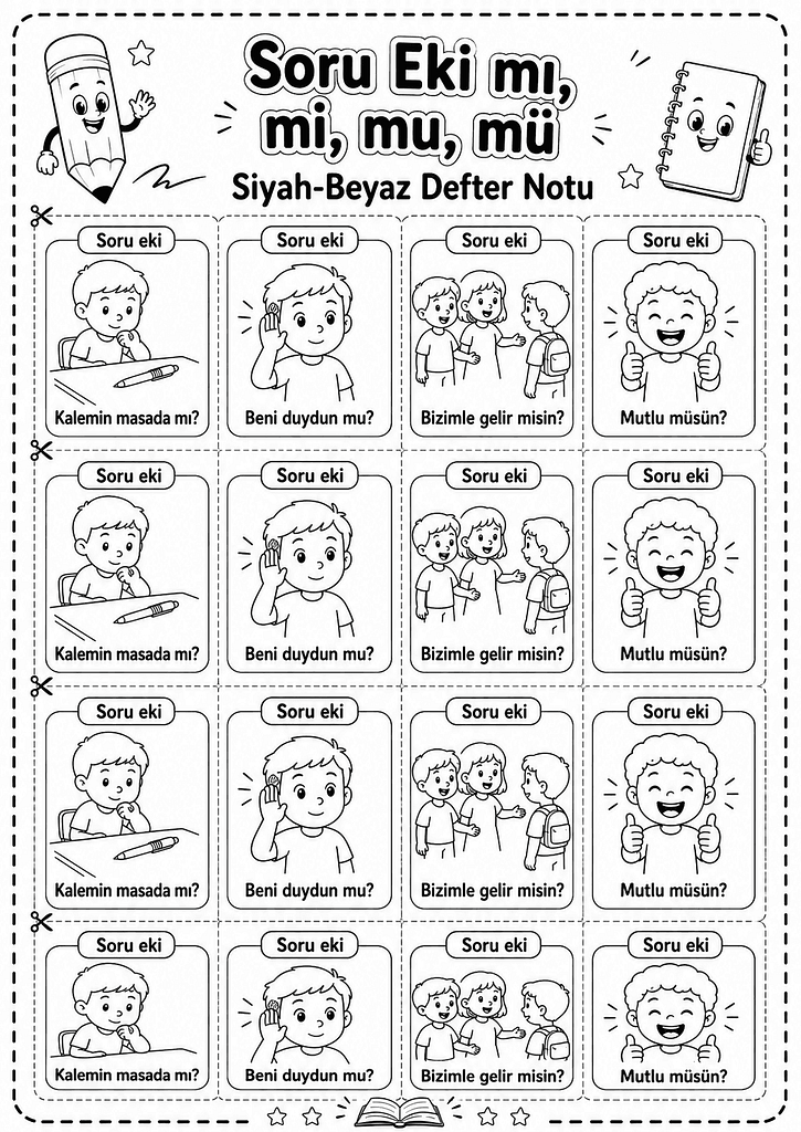Siyah-Beyaz Defter Notu Görseli