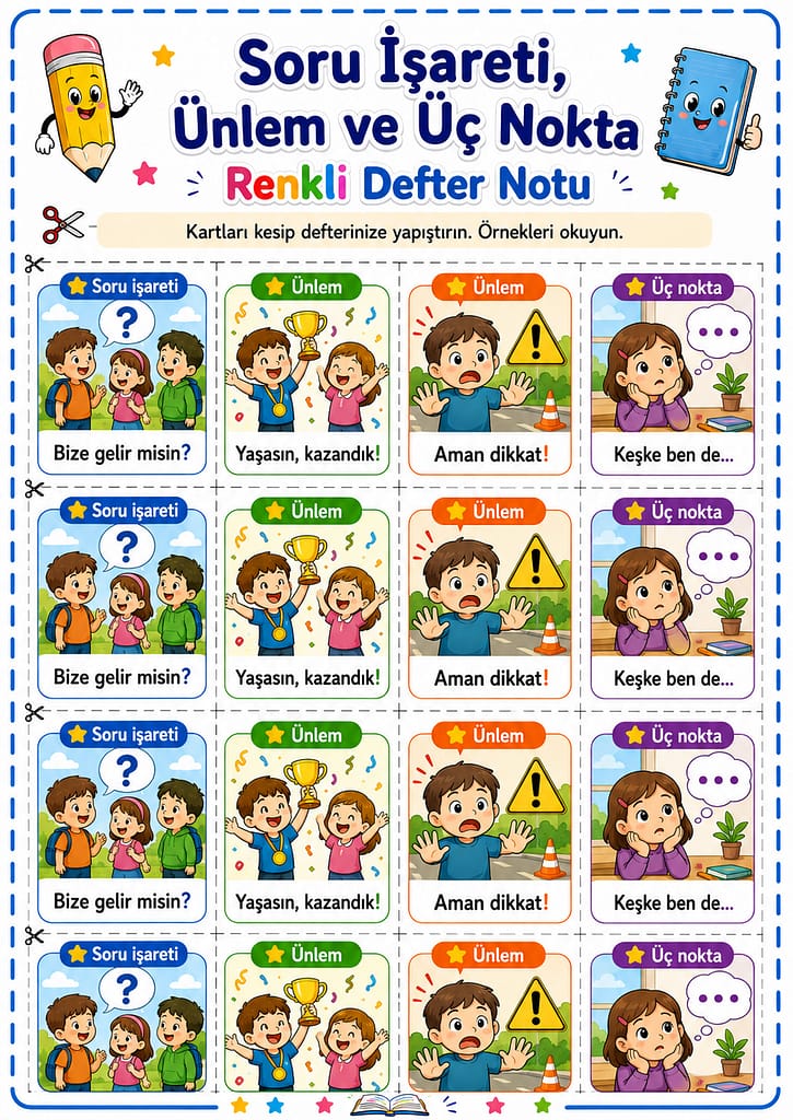 Renkli Defter Notu Görseli