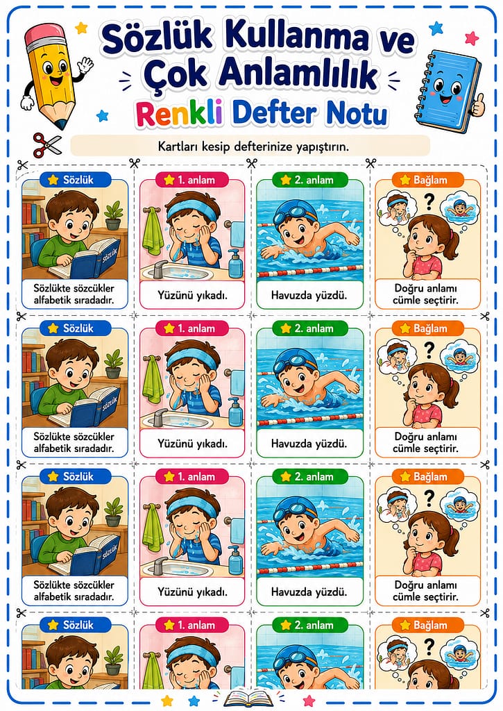 Renkli Defter Notu Görseli