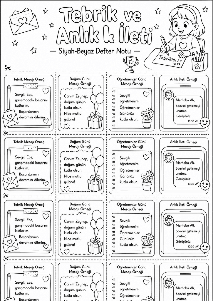 Siyah-Beyaz Defter Notu Görseli