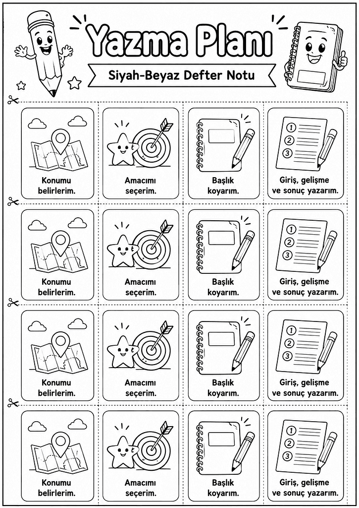 Siyah-Beyaz Defter Notu Görseli