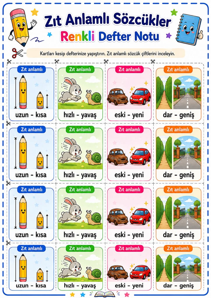 Renkli Defter Notu Görseli