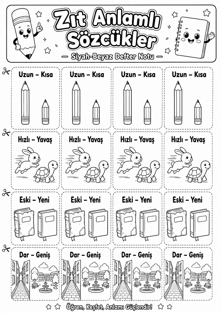 Siyah-Beyaz Defter Notu Görseli